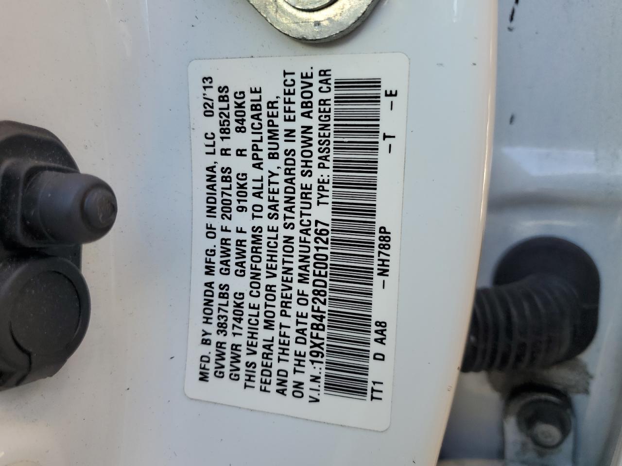 19XFB4F28DE001267 2013 Honda Civic Hybrid