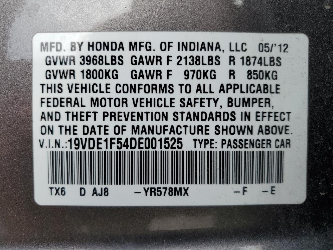 2013 Acura Ilx 20 Premium VIN: 19VDE1F54DE001525 Lot: 78884774