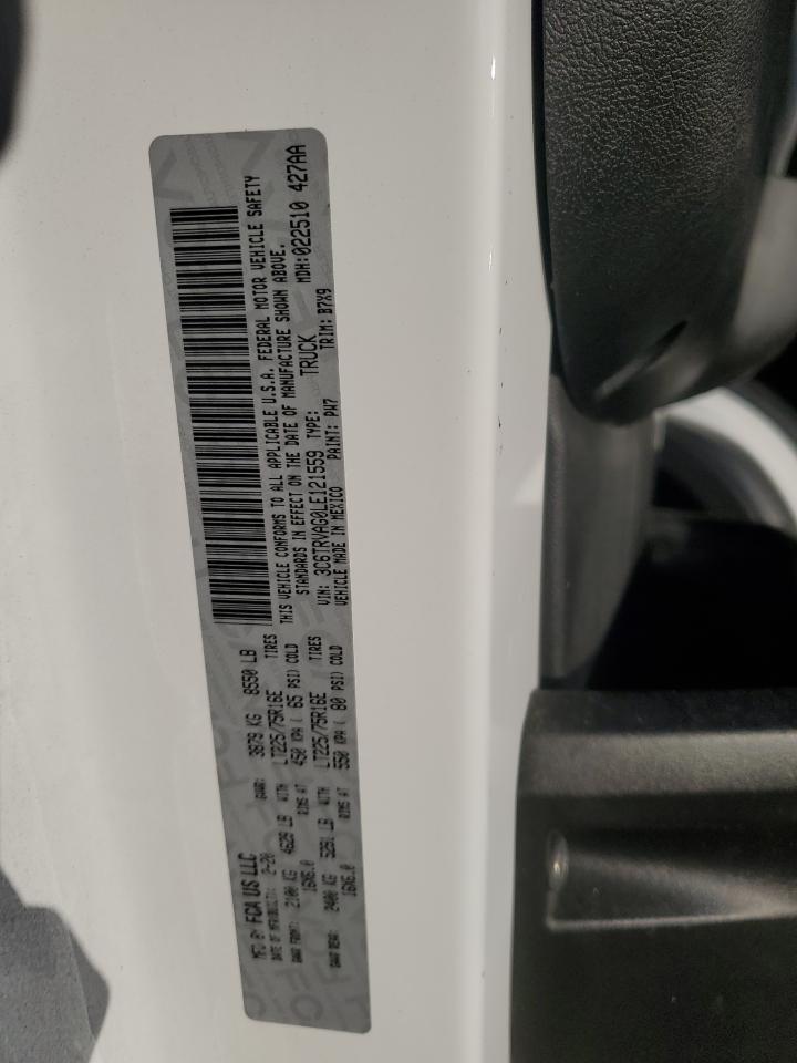 2020 Ram Promaster 1500 1500 Standard VIN: 3C6TRVAG0LE121559 Lot: 75830994