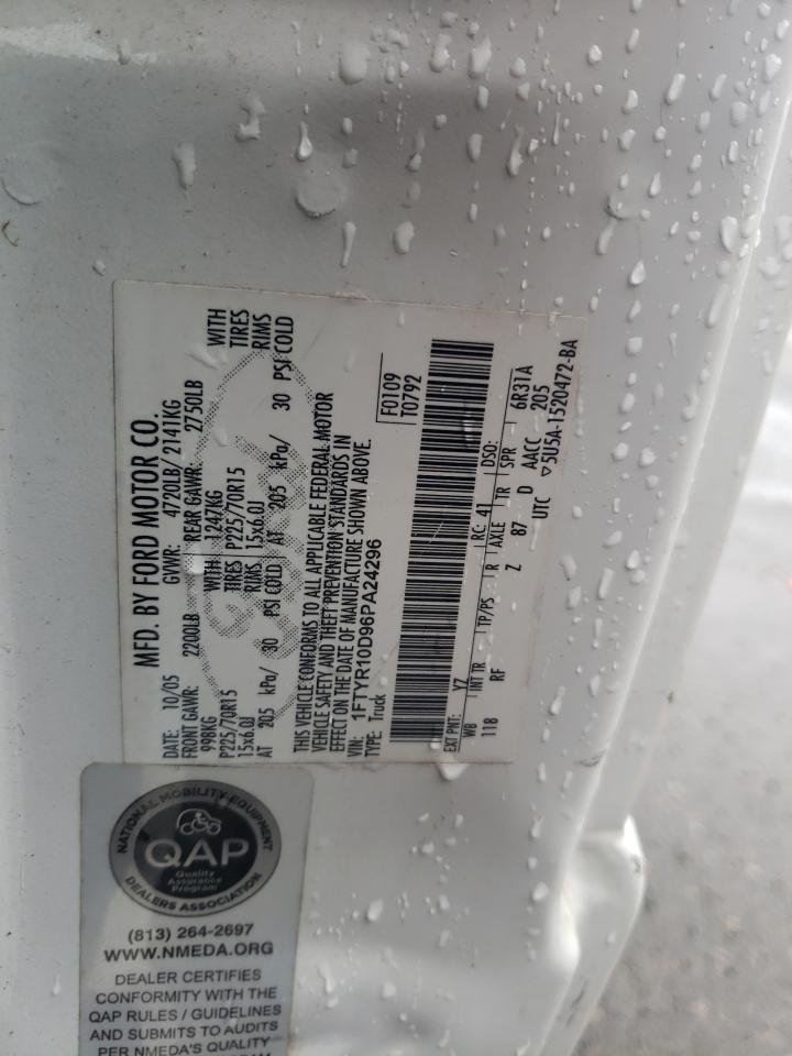 2006 Ford Ranger VIN: 1FTYR10D96PA24296 Lot: 78685284