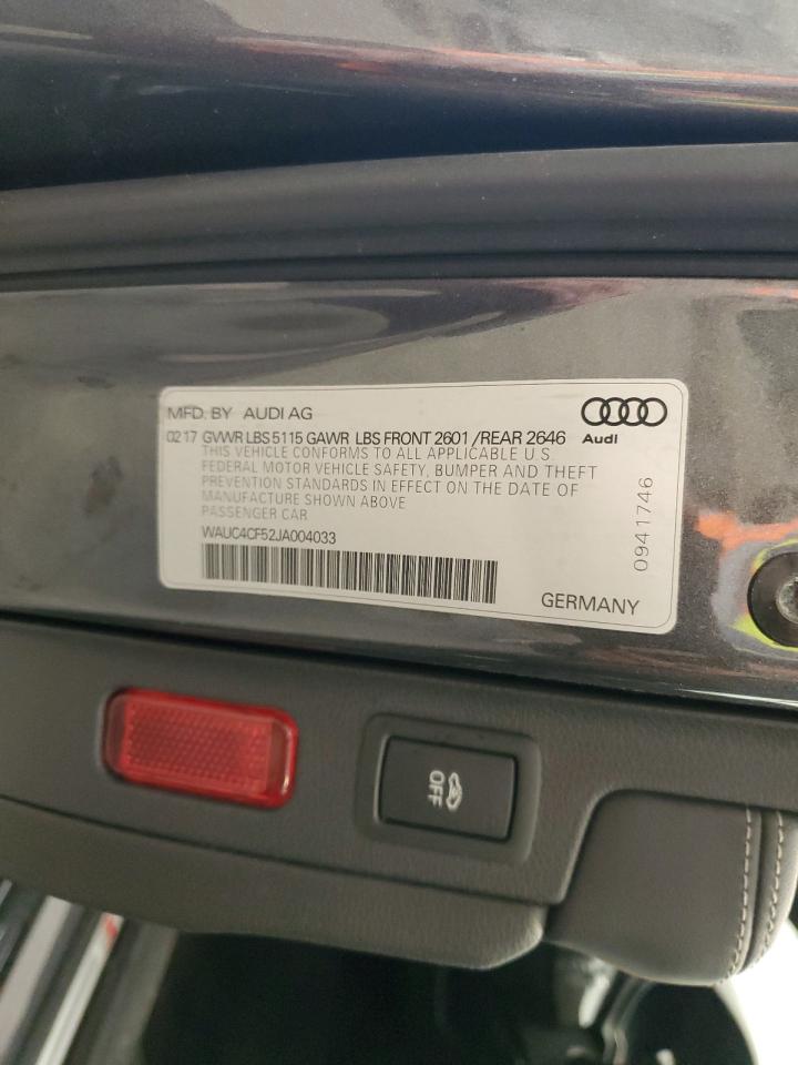 WAUC4CF52JA004033 2018 Audi S5 Prestige