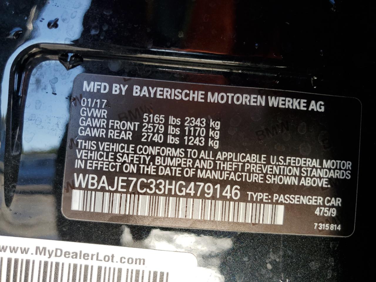 WBAJE7C33HG479146 2017 BMW 540 Xi