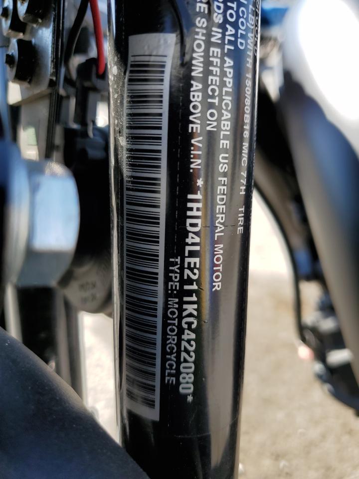 2019 Harley-Davidson Xl883 N VIN: 1HD4LE211KC422080 Lot: 75273014