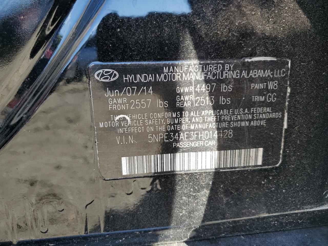 5NPE34AF3FH014428 2015 Hyundai Sonata Sport