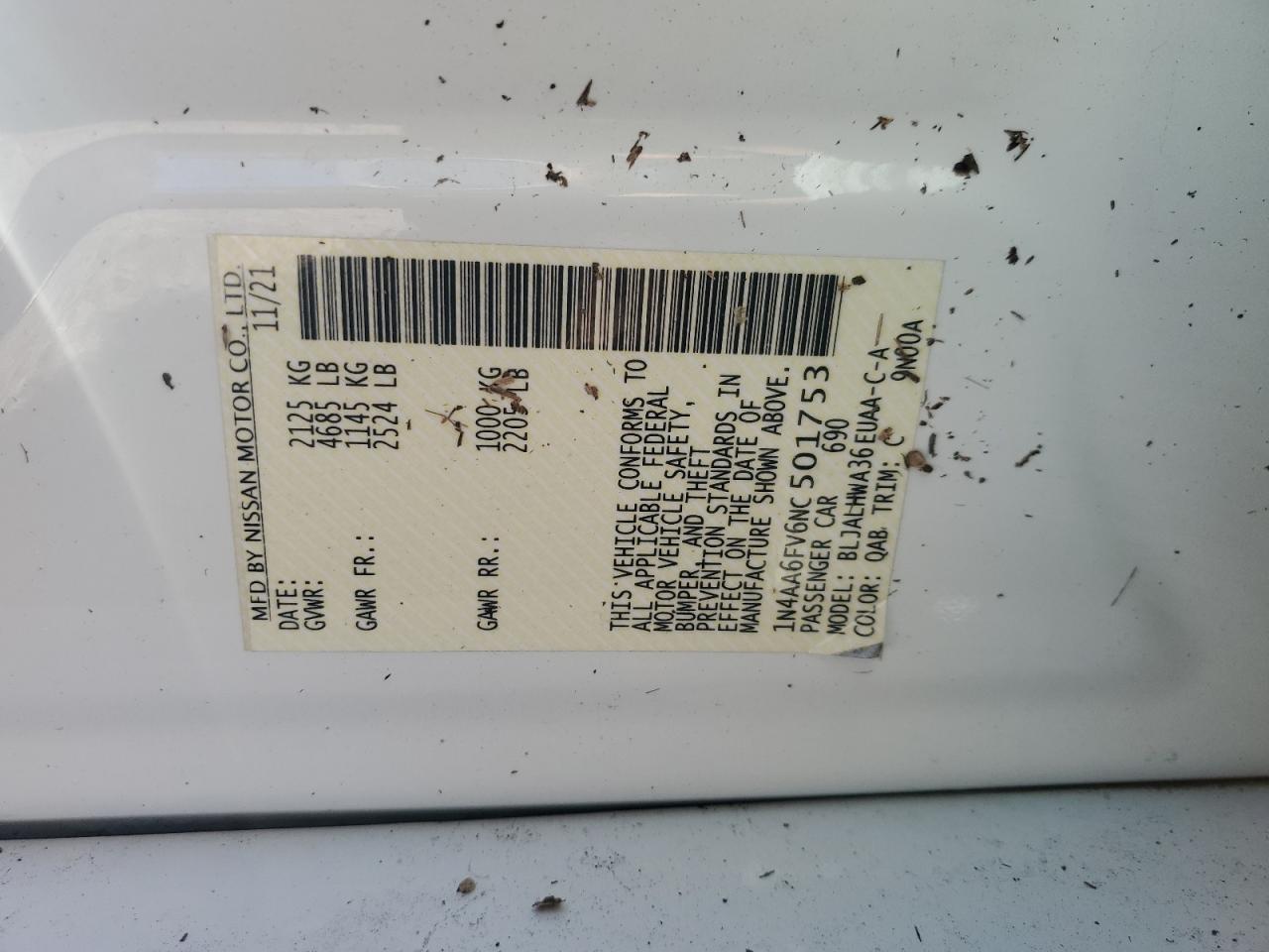 2022 Nissan Maxima Platinum VIN: 1N4AA6FV6NC501753 Lot: 74143844