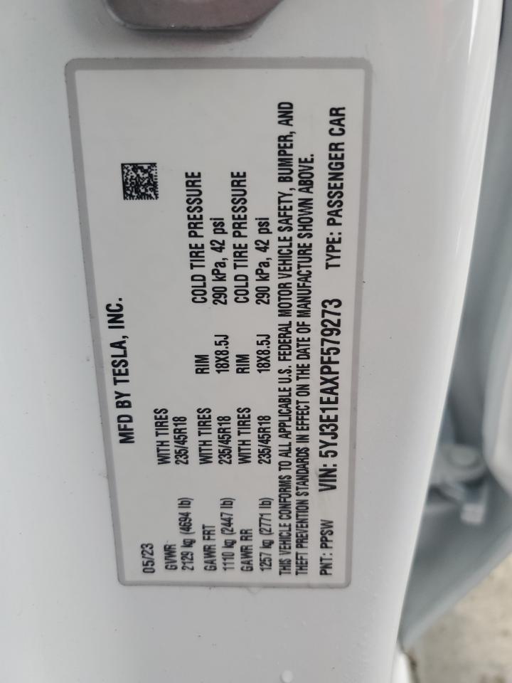 5YJ3E1EAXPF579273 2023 TESLA MODEL 3 - Image 13