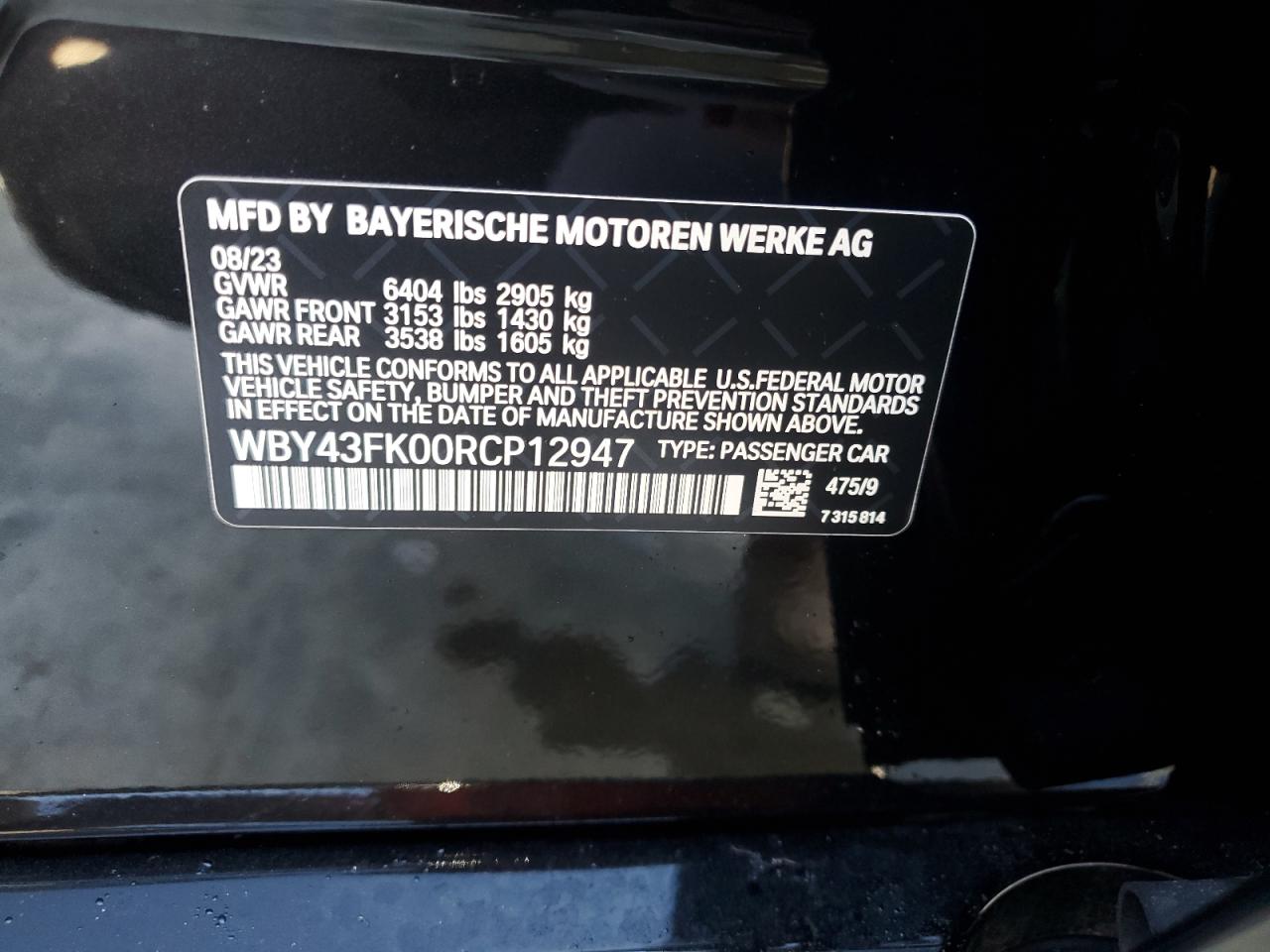 WBY43FK00RCP12947 2024 BMW I5 M60