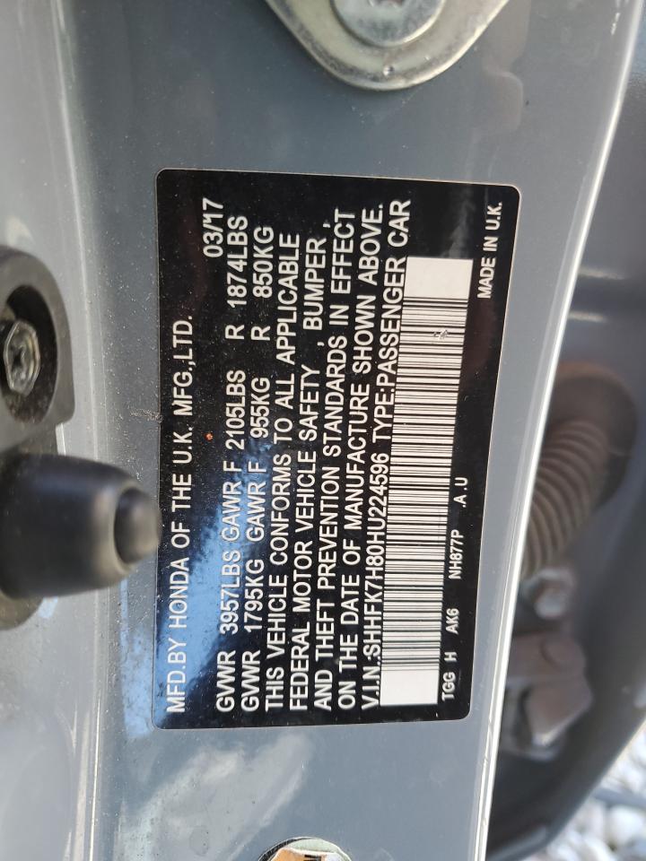 SHHFK7H80HU224596 2017 Honda Civic Exl