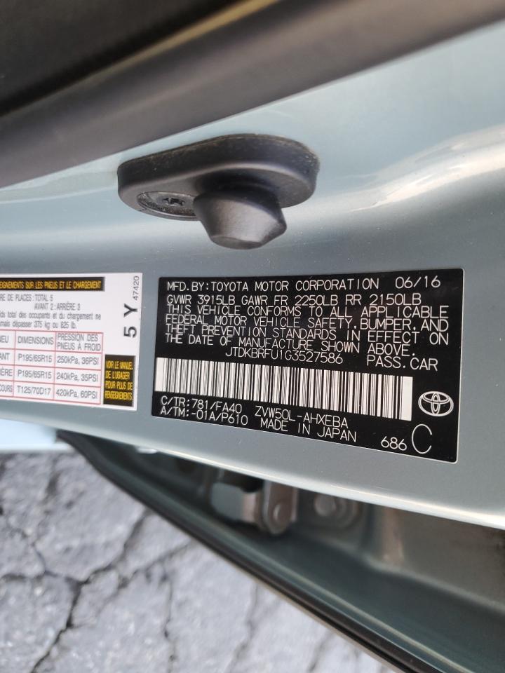 JTDKBRFU1G3527586 2016 Toyota Prius