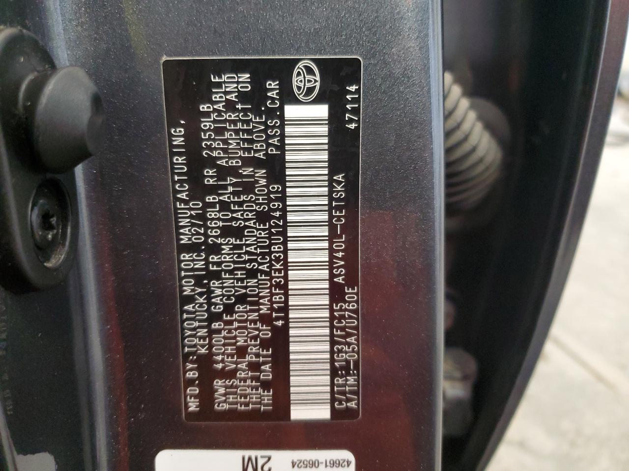 4T1BF3EK3BU124919 2011 Toyota Camry Base