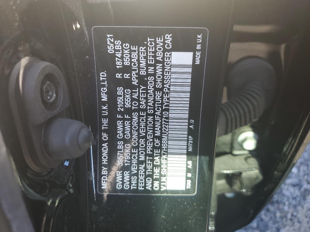 SHHFK7H68MU227710 2021 Honda Civic Ex SHHFK7H68MU227710 2021 Honda Civic Ex