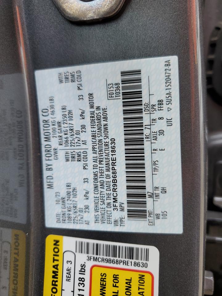 2023 Ford Bronco Sport Big Bend VIN: 3FMCR9B68PRE18630 Lot: 76631344