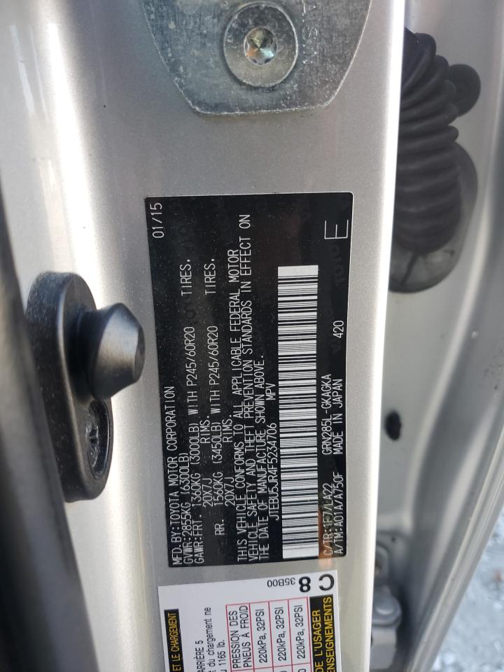 JTEBU5JR4F5234706 2015 Toyota 4Runner Sr5