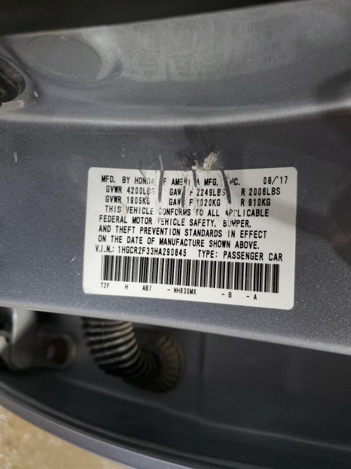 1HGCR2F33HA290645 2017 Honda Accord Lx