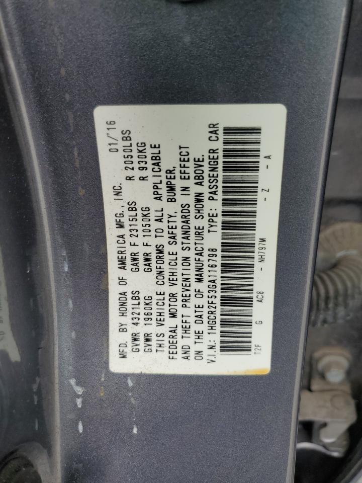 1HGCR2F53GA116798 2016 HONDA ACCORD - Image 13