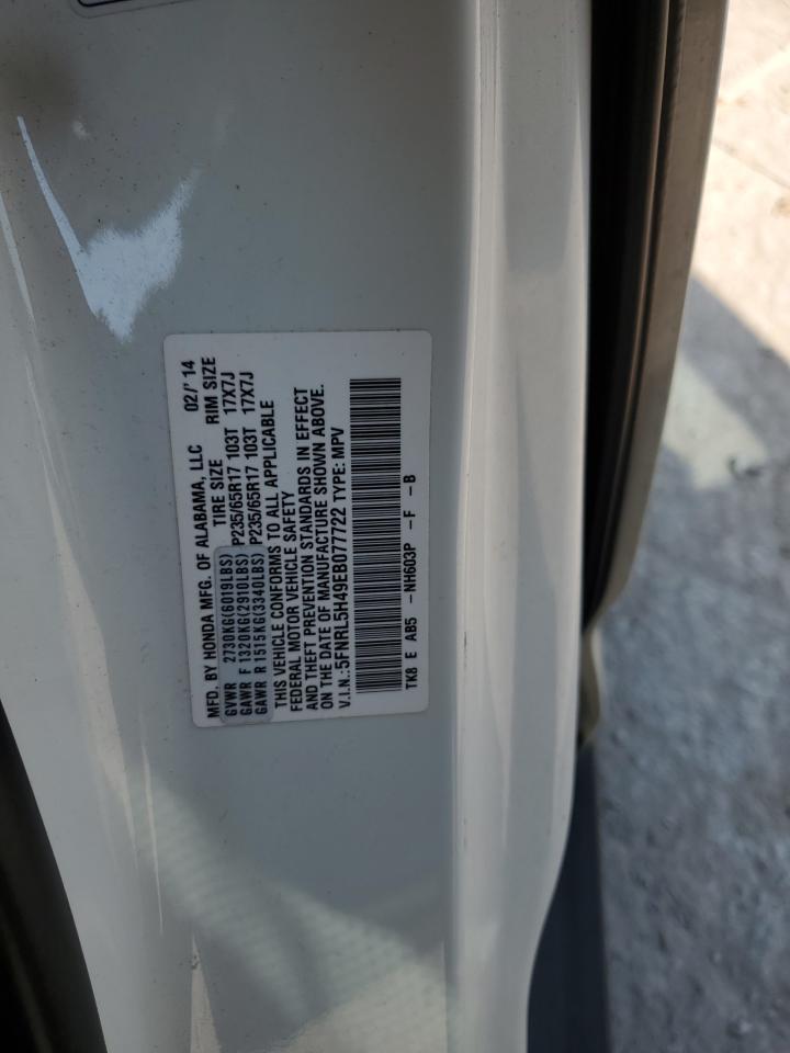 5FNRL5H49EB077722 2014 Honda Odyssey Ex