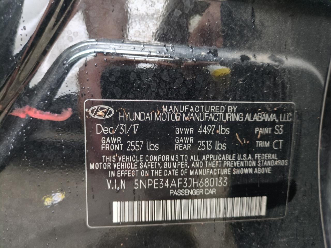 5NPE34AF3JH680133 2018 Hyundai Sonata Sport