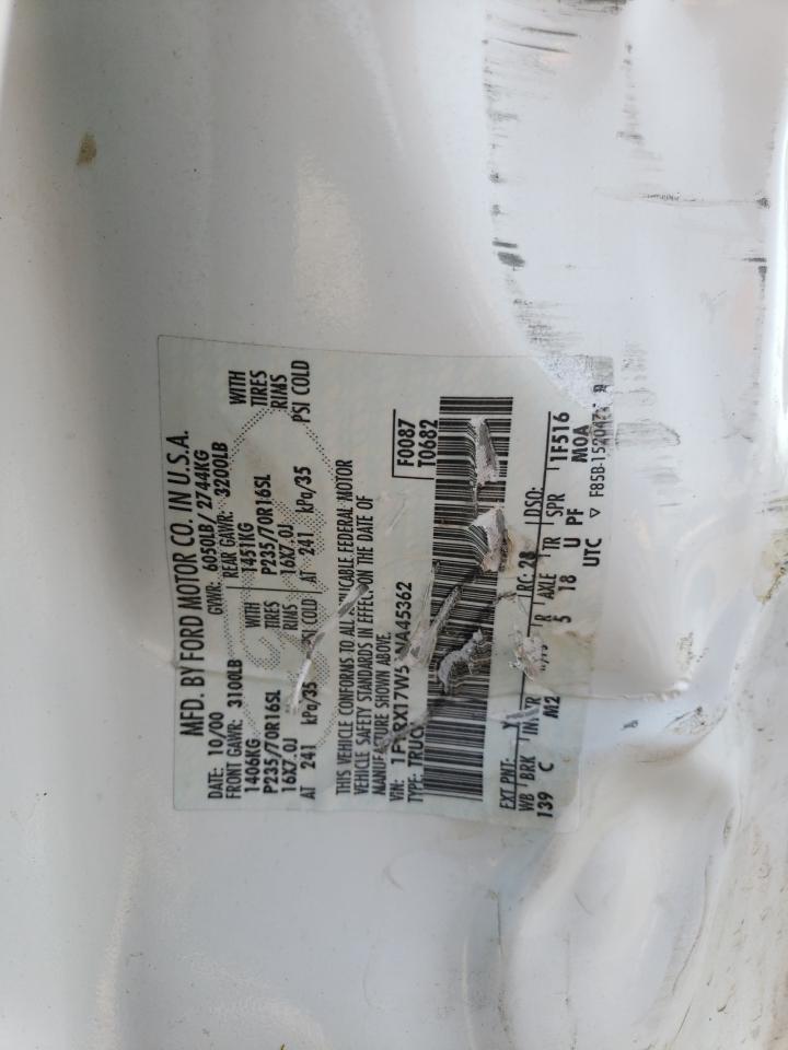 2001 Ford F150 VIN: 1FTRX17W51NA45362 Lot: 87364655