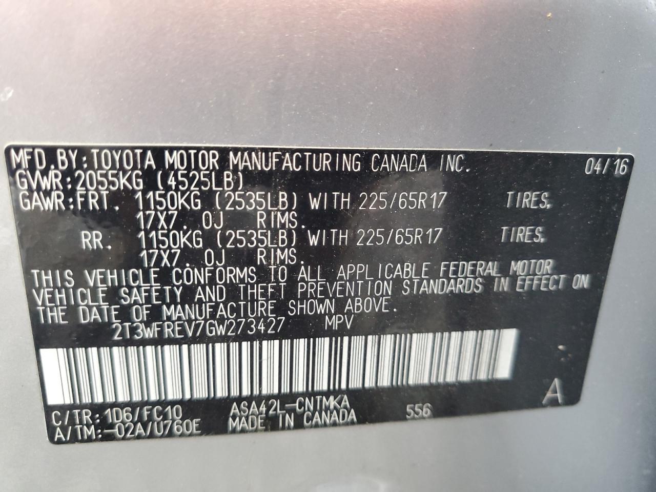 2T3WFREV7GW273427 2016 TOYOTA RAV 4 - Image 12