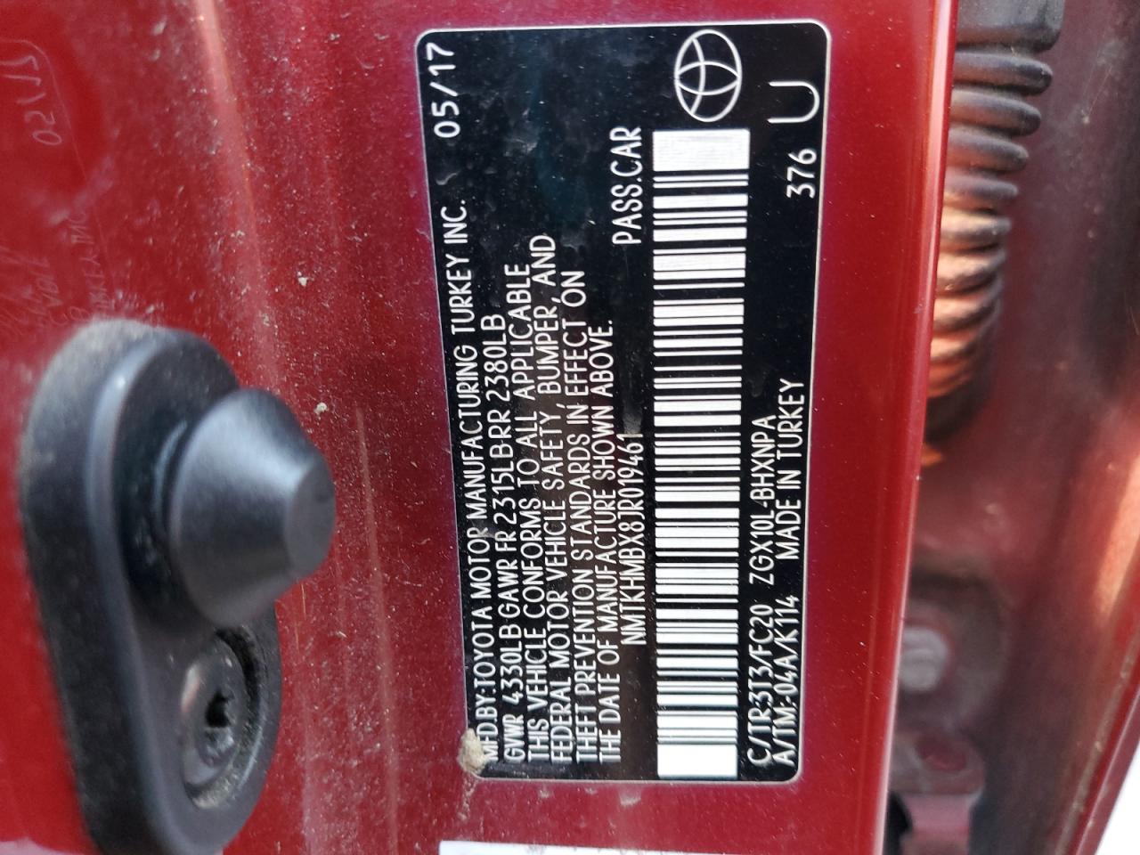 NMTKHMBX8JR019461 2018 Toyota C-Hr Xle