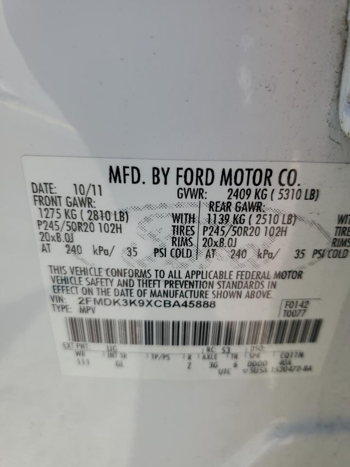 2FMDK3K9XCBA45888 2012 Ford Edge Limited