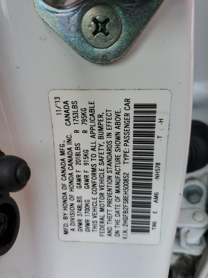 2HGFB2F58EH500852 2014 Honda Civic Lx