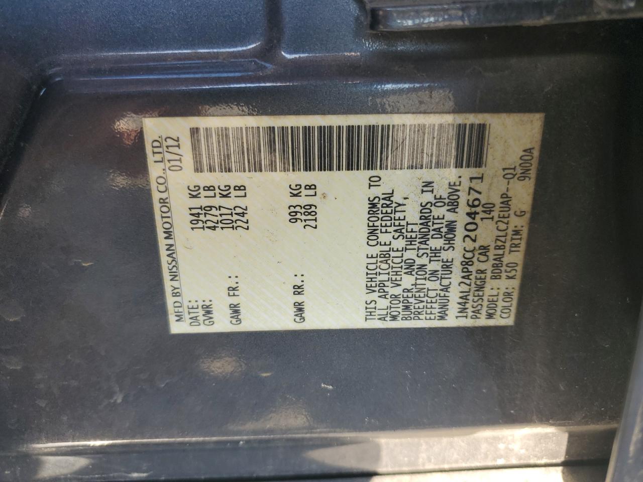 2012 Nissan Altima - Image 13