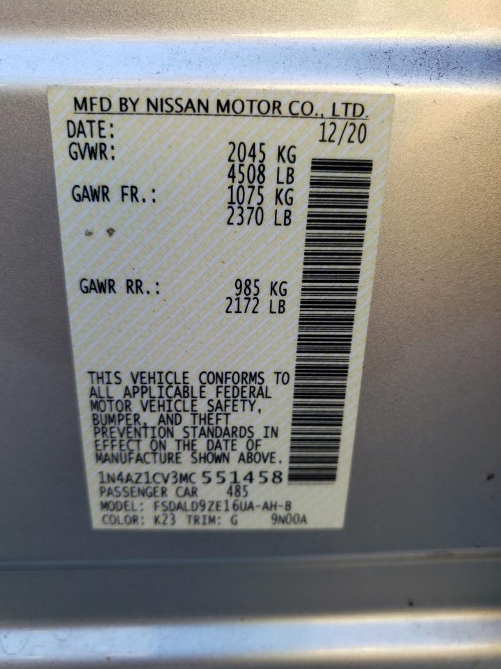 1N4AZ1CV3MC551458 2021 Nissan Leaf Sv