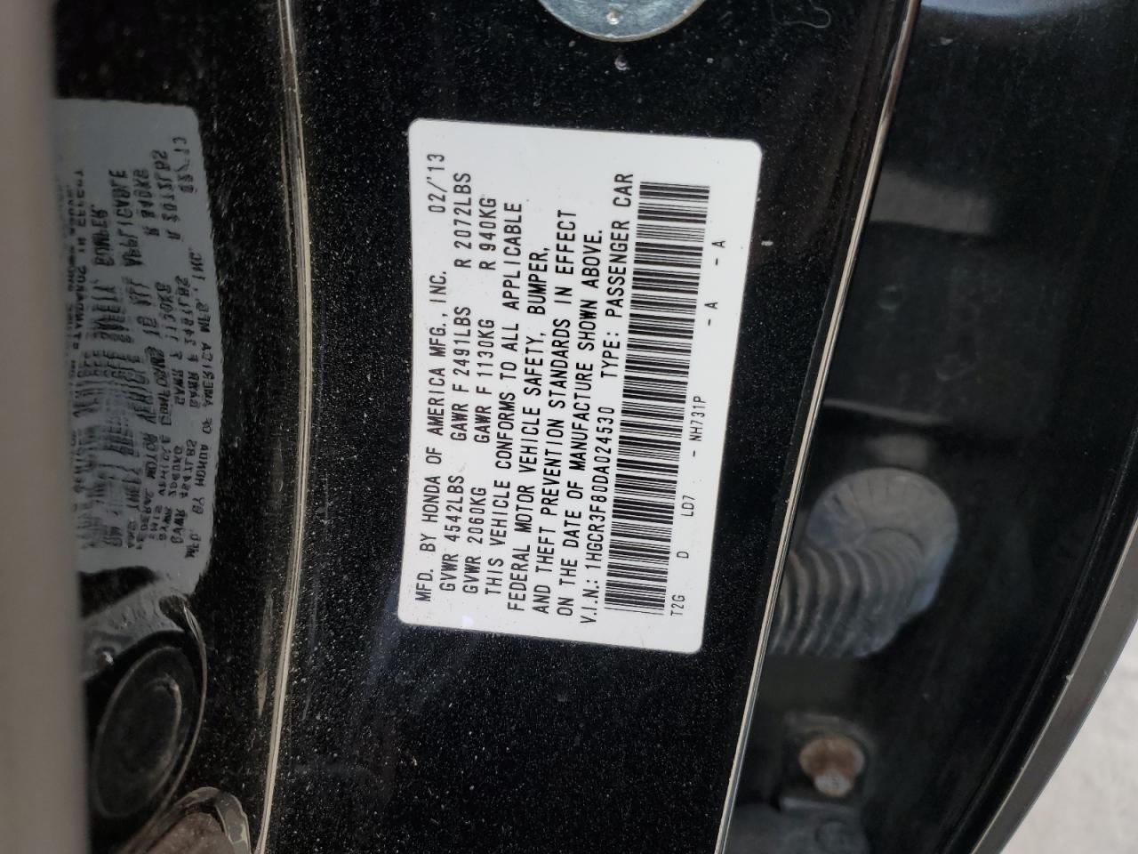 1HGCR3F80DA024530 2013 Honda Accord Exl