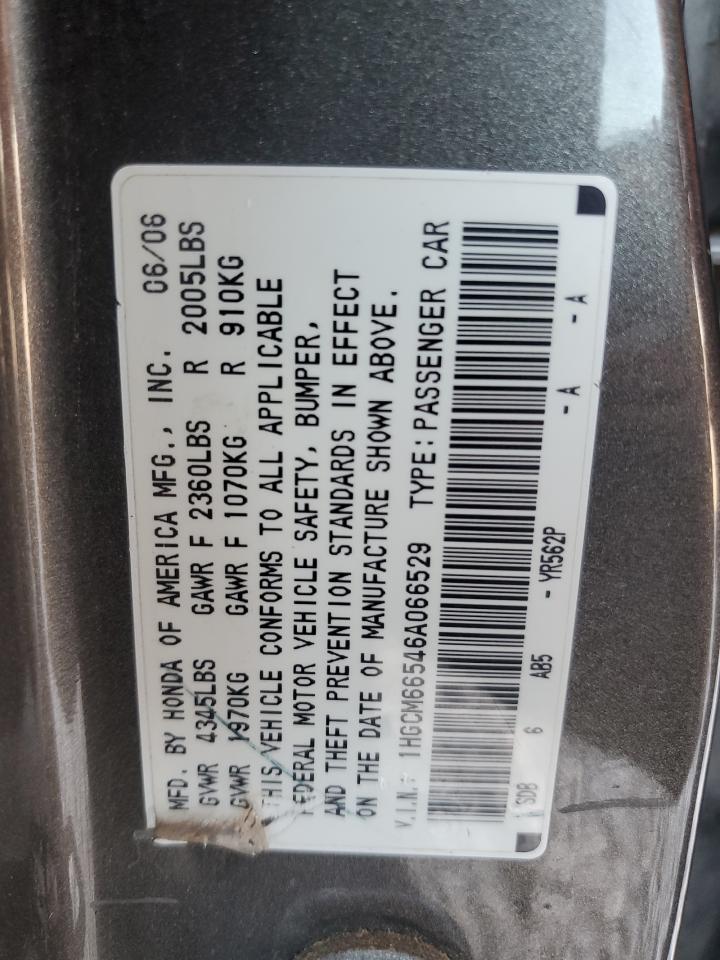 1HGCM66546A066529 2006 Honda Accord Ex