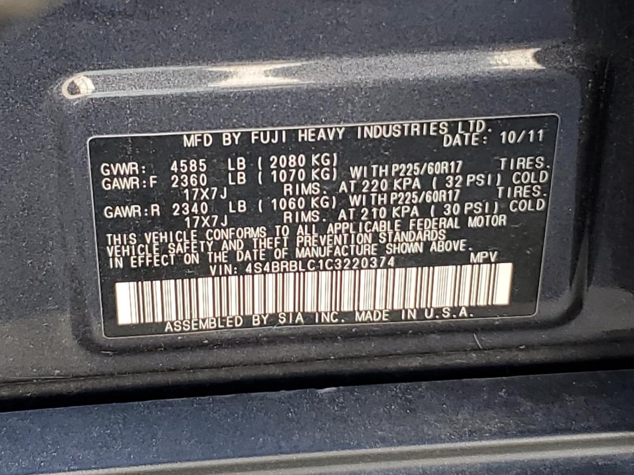 2012 Subaru Outback - Image 13