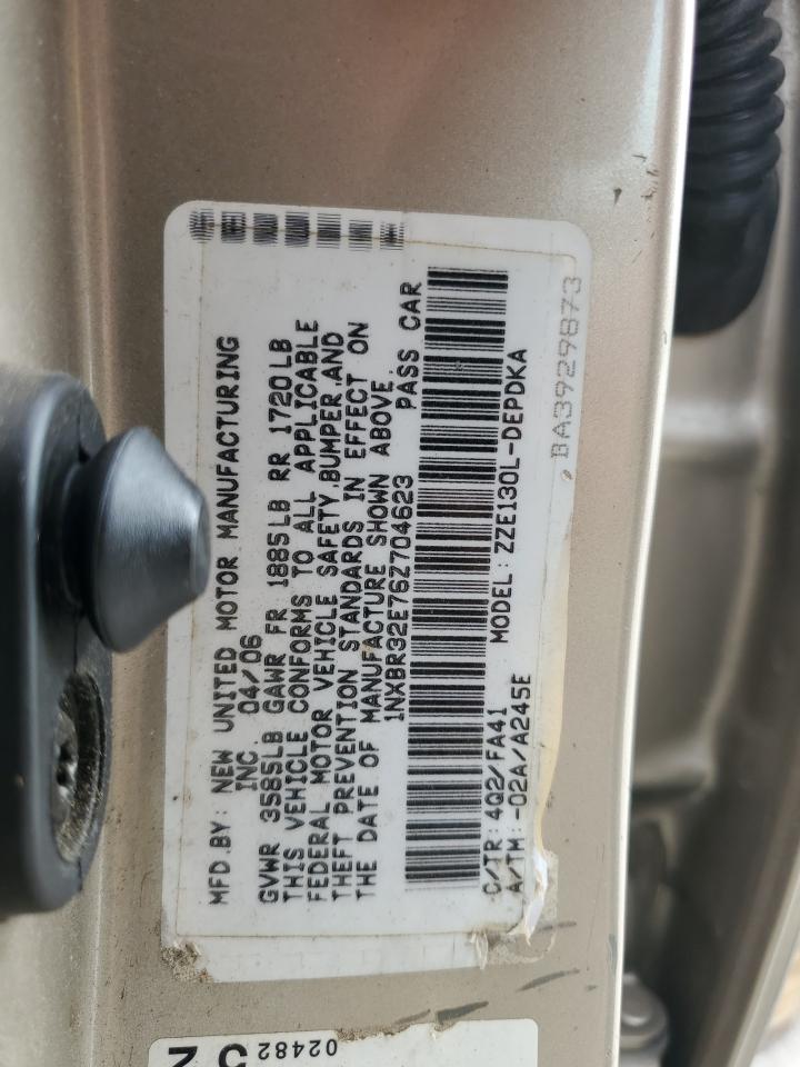 2006 Toyota Corolla Ce VIN: 1NXBR32E76Z704623 Lot: 77946834