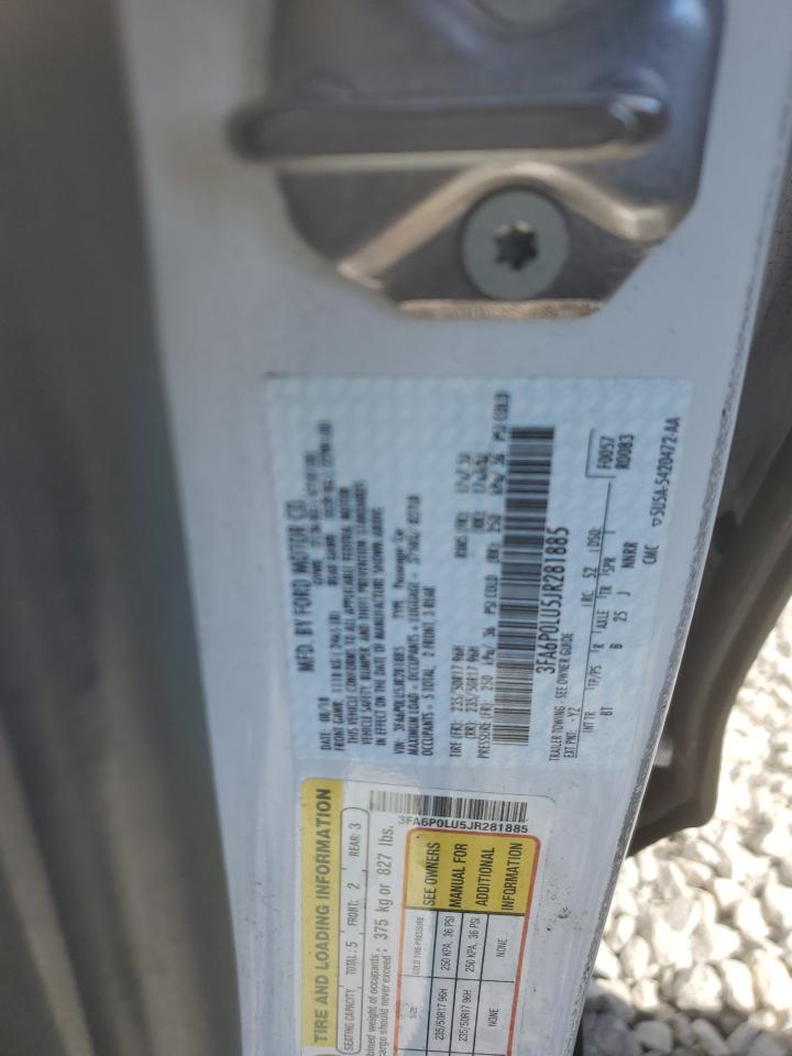 2018 Ford Fusion Se Hybrid VIN: 3FA6P0LU5JR281885 Lot: 77374554