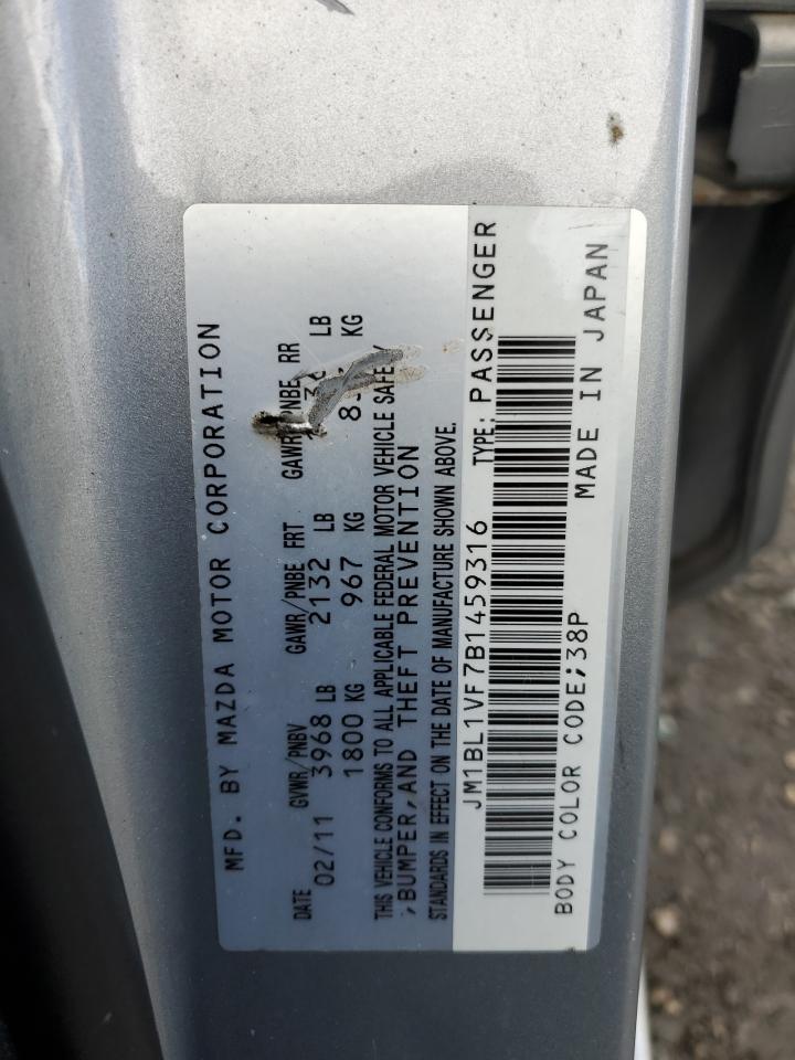2011 Mazda 3 I VIN: JM1BL1VF7B1459316 Lot: 74505114