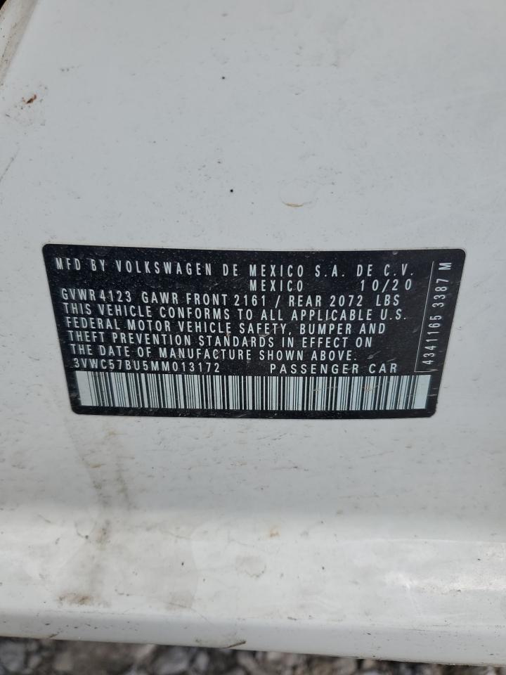 3VWC57BU5MM013172 2021 Volkswagen Jetta S