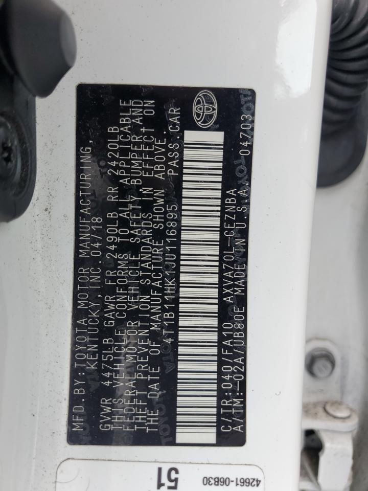 4T1B11HK1JU116895 2018 TOYOTA CAMRY - Image 12