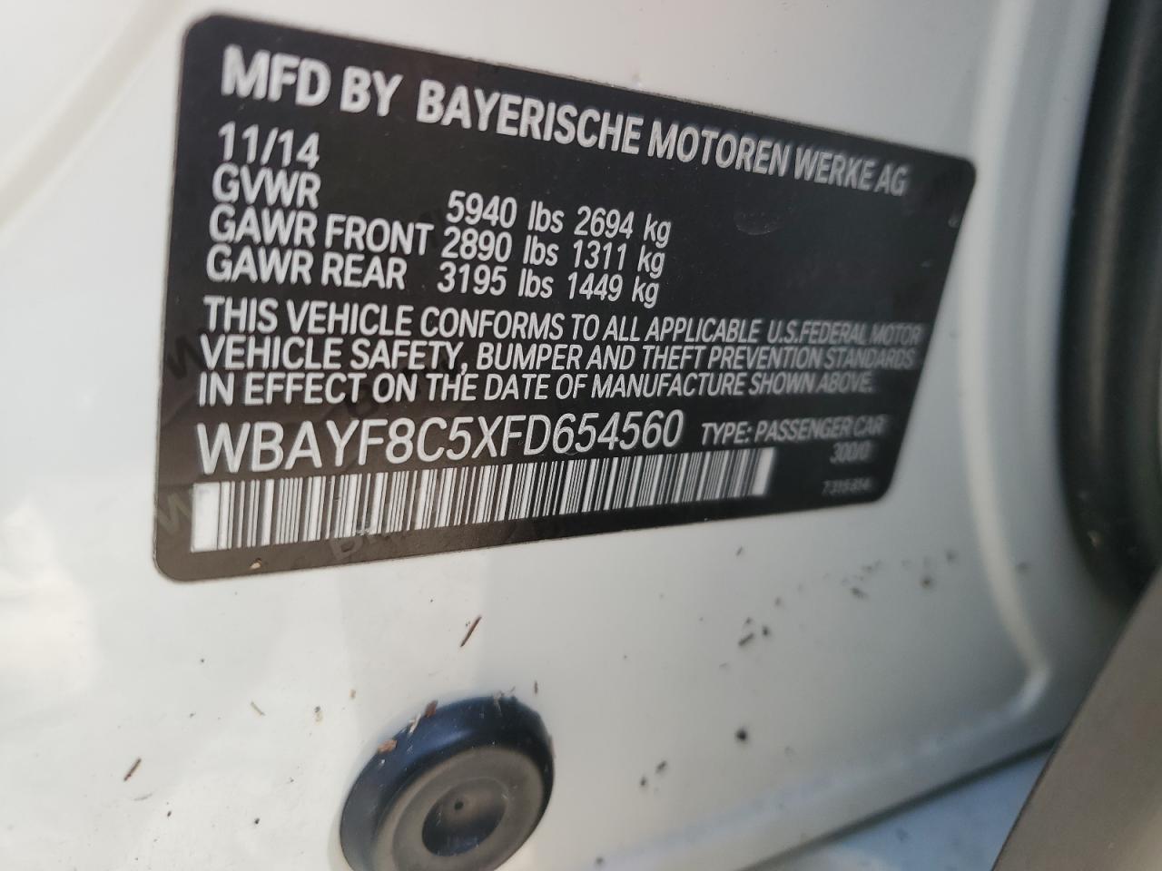 VIN WBAYF8C5XFD654560 2015 BMW 7 SERIES no.13