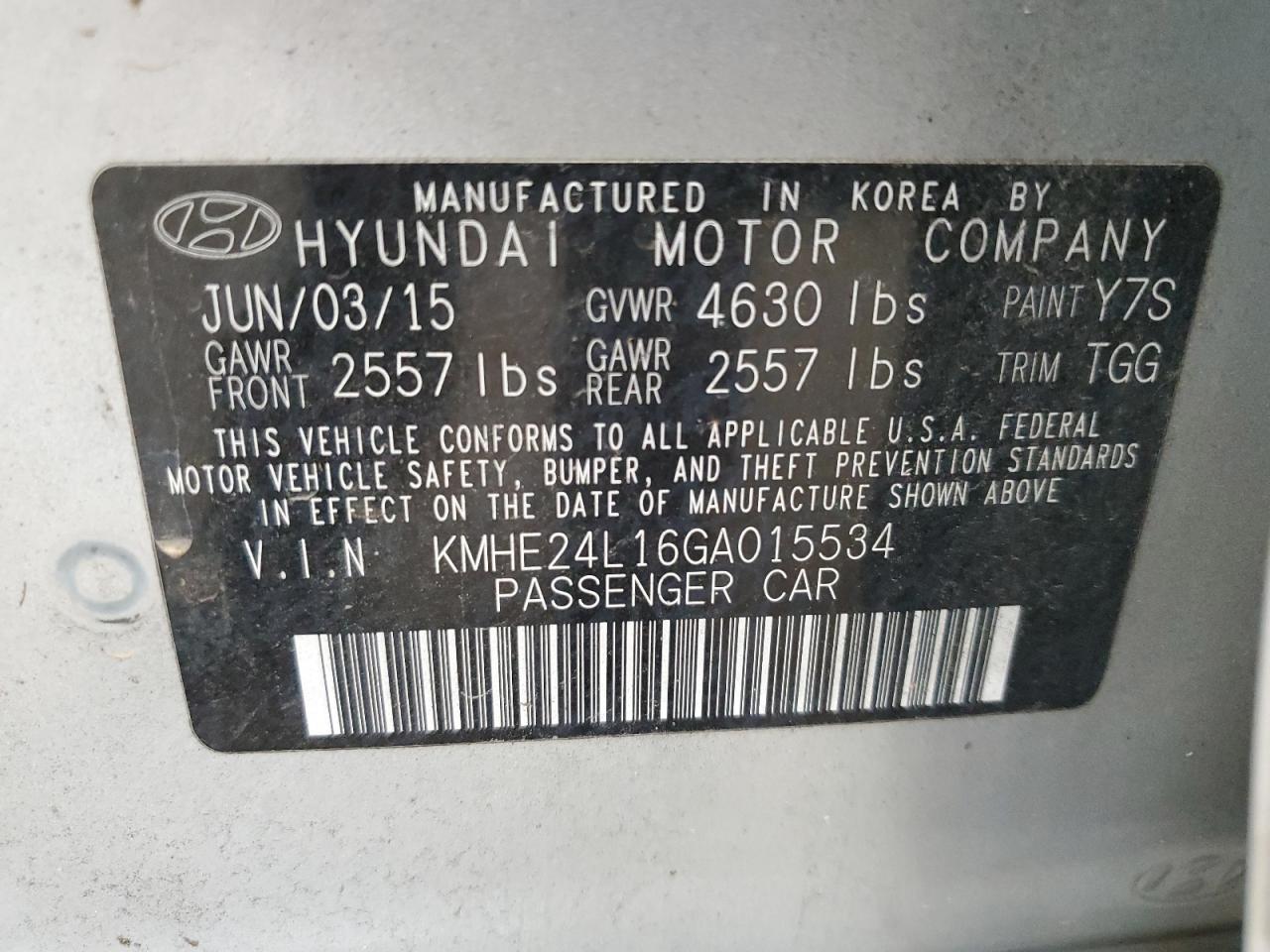 KMHE24L16GA015534 2016 HYUNDAI SONATA - Image 12