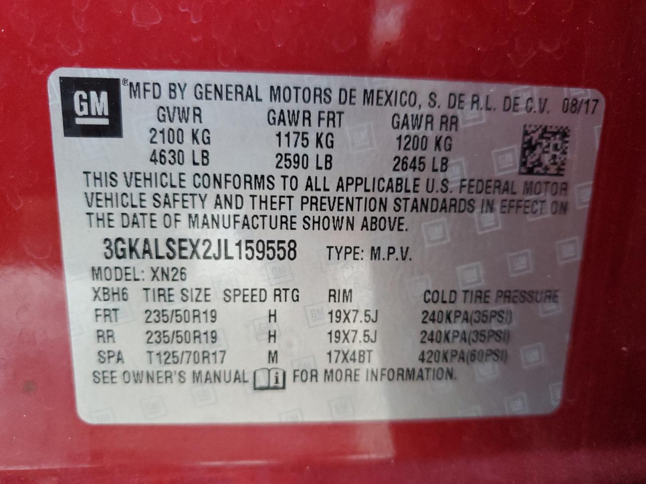 3GKALSEX2JL159558 2018 GMC Terrain Denali