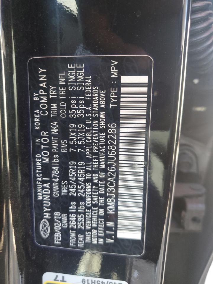 2018 Hyundai Tucson Value VIN: KM8J3CA26JU682286 Lot: 75199134