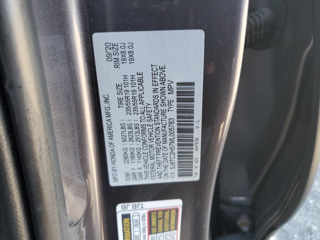 5J8TC2H57ML005783 2021 Acura Rdx Technology