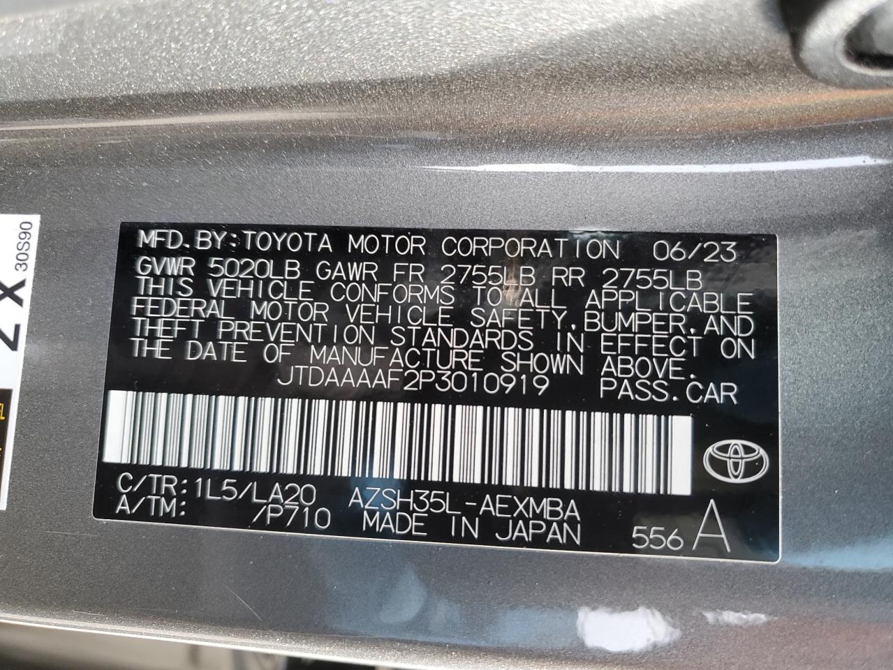 2023 Toyota Crown Xle VIN: JTDAAAAF2P3010919 Lot: 77604054