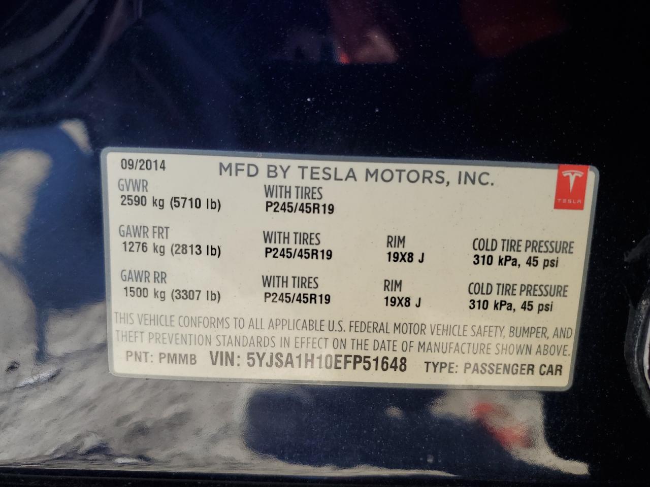 5YJSA1H10EFP51648 2014 Tesla Model S