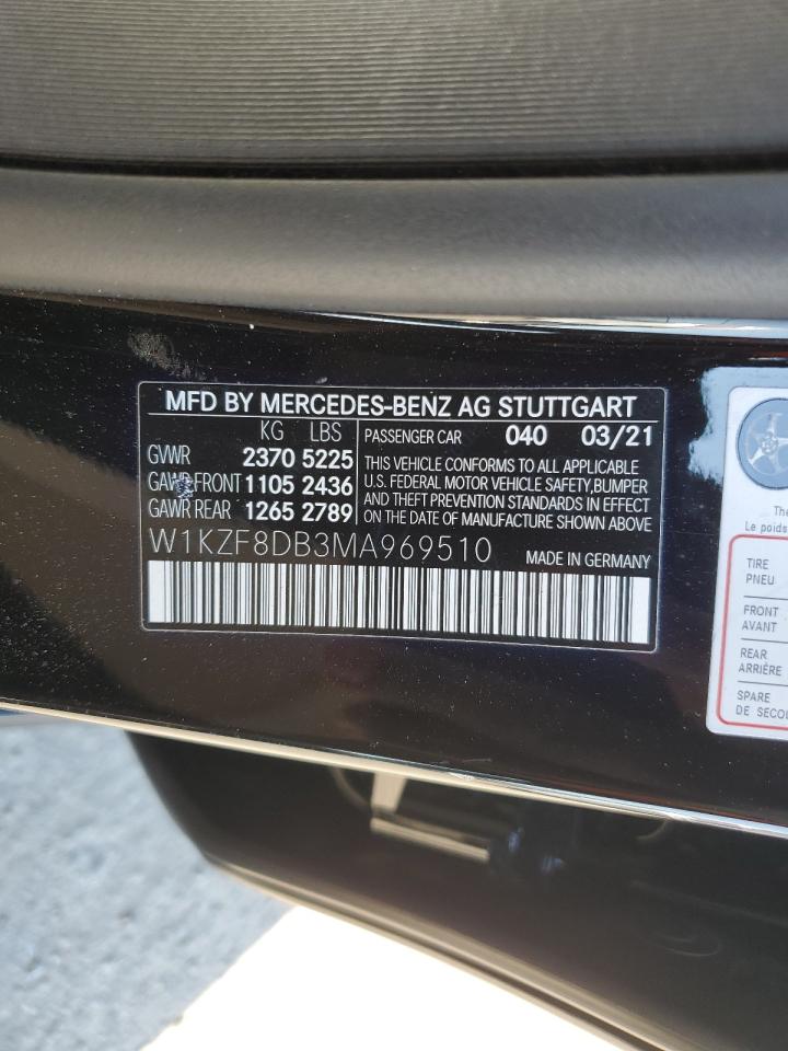 2021 Mercedes-Benz E 350 VIN: W1KZF8DB3MA969510 Lot: 77793034