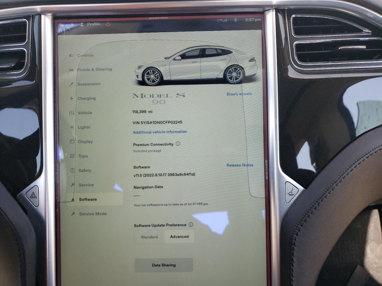 5YJSA1DN0CFP02245 2012 Tesla Model S