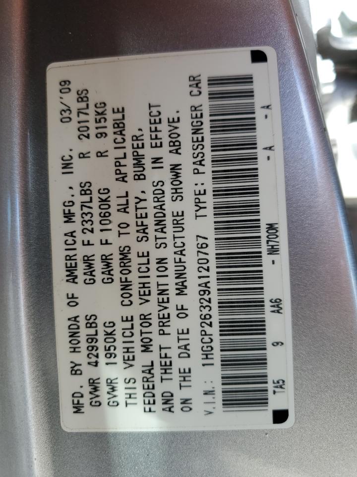 2009 Honda Accord Lx VIN: 1HGCP26329A120767 Lot: 74930824