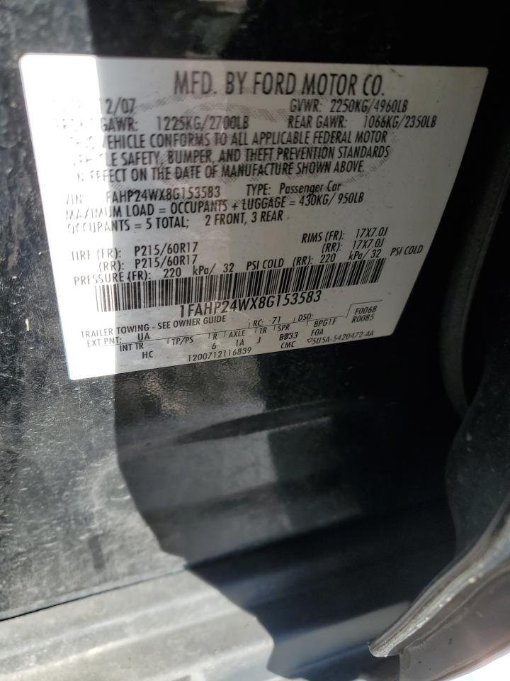 1FAHP24WX8G153583 2008 Ford Taurus Sel