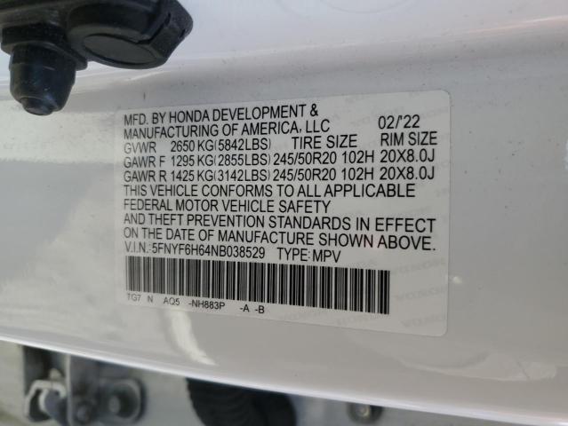 5FNYF6H64NB038529 Honda Pilot TOUR 14