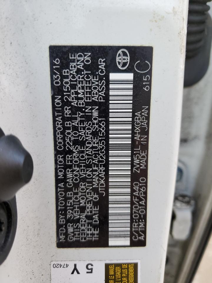 JTDKARFU2G3515661 2016 Toyota Prius