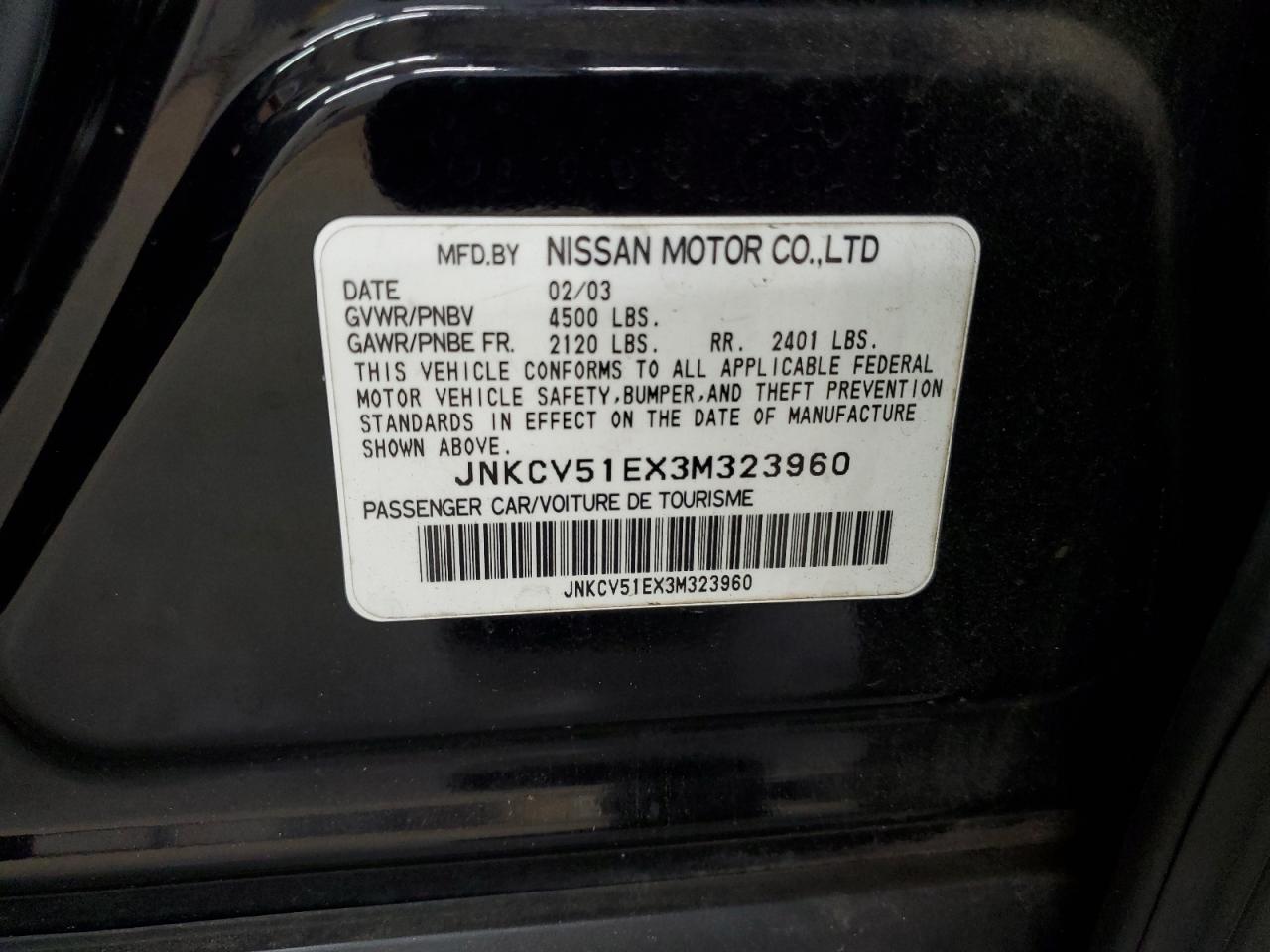 JNKCV51EX3M323960 2003 Infiniti G35